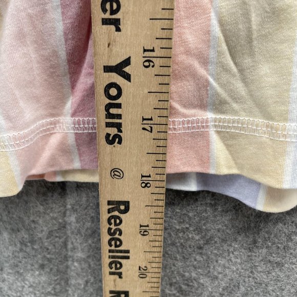 Nike Shirt Women Medium Ladies Pink Blue Striped Athletic Tee Vintage Cropped - Picture 7 of 10